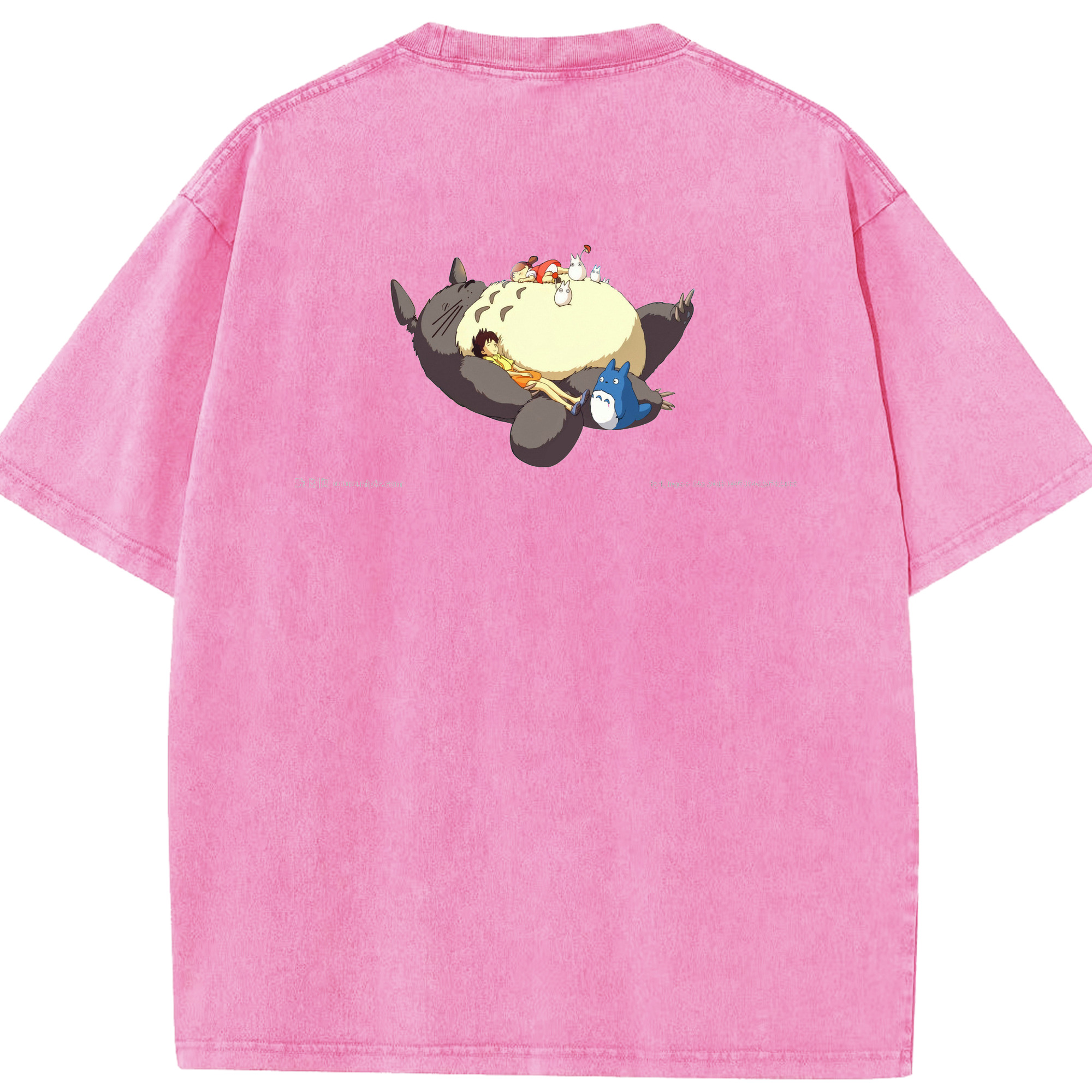 （画像用） となりのトトロ 草壁メイ 草壁サツキ My Neighbor Totoro Satsuki Kusakabe Mei Kusakabe 綿100% ヴィンテージ風 半袖Tシャツ（背面プリント）